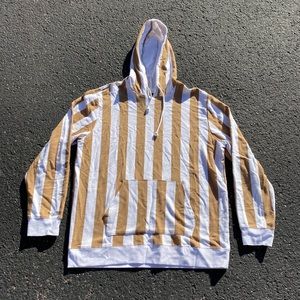White & Gold Striped Large Pacsun Hoodie 🔥